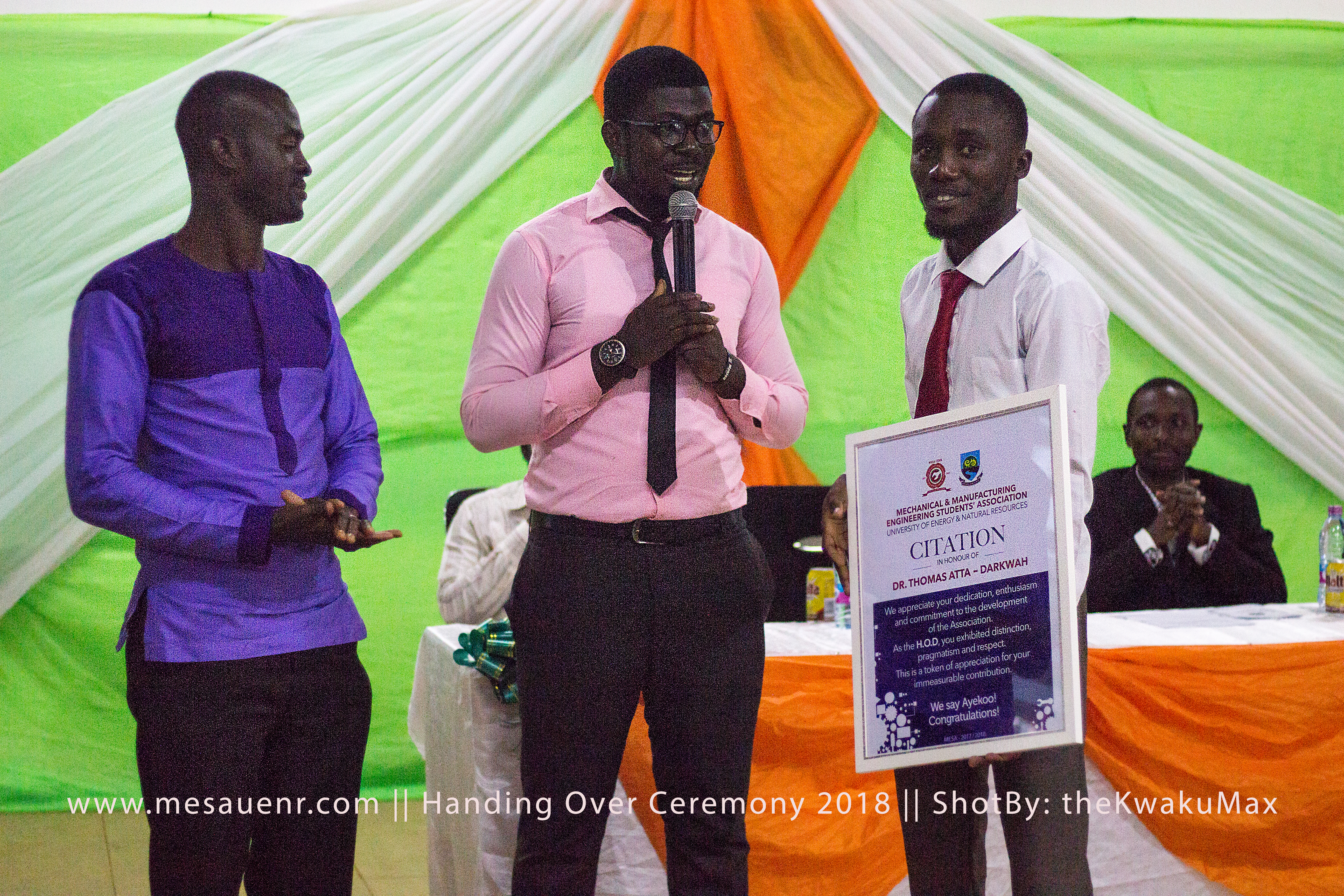 Klinsmann Agyei at a citation presentation